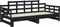 vidaXL - Slaapbank - uitschuifbaar - massief - grenenhout - zwart - 2x(80x200) - cm