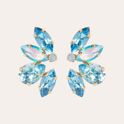 Oorbellen met kristallen: the blue Crystal leaves
