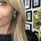 Oorbellen met kristallen: the blue Crystal leaves