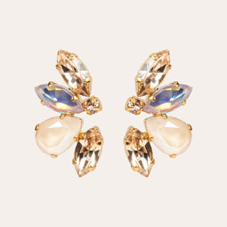Oorbellen met kristallen: the Crystal leaves with blue