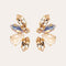 Oorbellen met kristallen: the Crystal leaves with blue