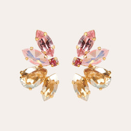 Oorbellen met kristallen: the Crystal leaves with pink