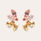 Oorbellen met kristallen: the Crystal leaves with pink