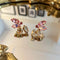 Oorbellen met kristallen: the Crystal leaves with pink