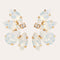 Oorbellen met witte kristallen: the white Crystal leaves