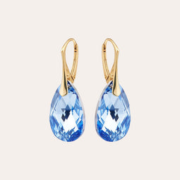 Oorhangers met blauwe kristal-druppels