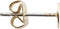 Oorstekers, l: 13 mm, verguld, 10stuks