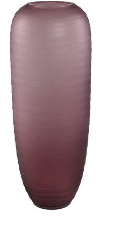 PTMD Nadah Pink Round Ribbed Glass Vase High L