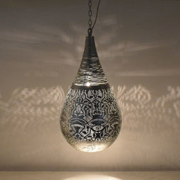 Oosterse filigrain design hanglamp druppel & draad Vintage zilver