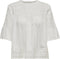 ONLY ONLIRINA EMB ANGLAISE DNM TOP - Loose fit - Ronde hals - Wit