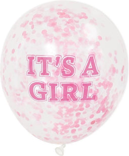 Ootje Kadootje 'It's A Girl' 6 Stuks Confetti Ballonnen OK 8132