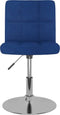 vidaXL - Eetkamerstoel - draaibaar - stof - blauw