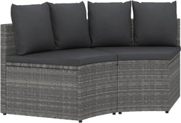 vidaXL - 2-delige - Loungeset - met - kussens - poly - rattan - grijs