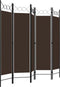 vidaXL - Kamerscherm - met - 5 - panelen - 200x180 - cm - bruin
