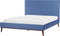 BAYONNE - Tweepersoonsbed - Blauw - 160 x 200 cm - Fluweel