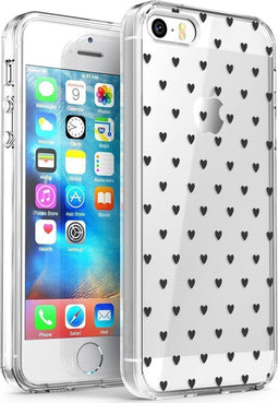 imoshion Hoesje - Geschikt voor iPhone SE (2016) / 5 / 5s - Design hoesje - Hearts All Over Black