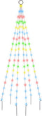 vidaXL - Vlaggenmast - kerstboom - 108 - LED's - meerkleurig - 180 - cm