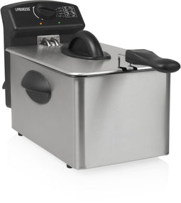 Princess 01.182642.01.001 - Friteuse - Koude zone en veiligheidsfilter - Aluminium/Zwart