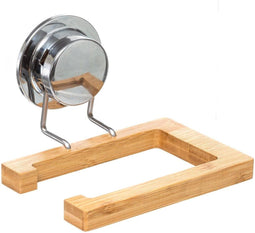 Toiletrolhouder bamboe hout met zuignap - wc-rol houders zonder schroeven