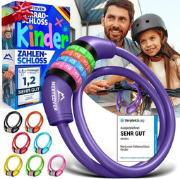 NEXTCOVER® Kinderfietsslot - 4-cijferige cijfercode - 65 cm lang