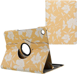 imoshion Tablet Hoes - Geschikt voor Samsung Galaxy Tab A9 Plus - 360° Draaibare Design Bookcase 2.0 - Yellow Flowers