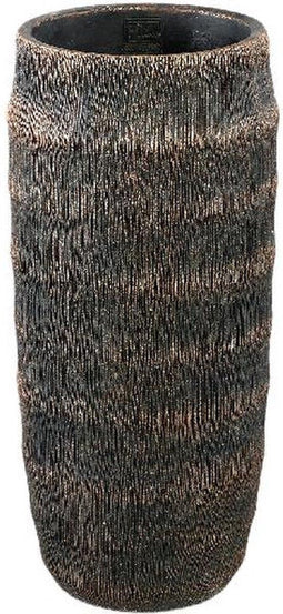 PTMD Bloempot Sary - 20x20x45 cm - Cement - Zwart