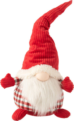 J-Line Kerstman Staand - polyester/pluche - rood/wit - large