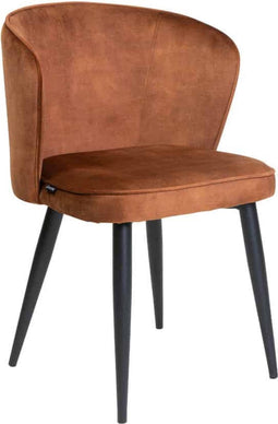 Liviza Stoel Loka Terracotta - Velvet - Rond Terra - 78 cm , 525 cm , 62 cm