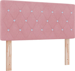 vidaXL - Hoofdbord - met - Kristallen - Knopen, - Geplooid, - Roze, - 100 - cm, - Fluweel