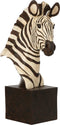 J-Line decoratie Zebra Op Voet - polyresin - wit/zwart