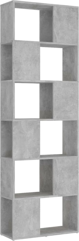 vidaXL - Boekenkast/kamerscherm - 60x24x186 - cm - bewerkt - hout - betongrijs