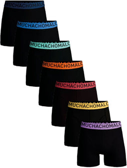 Muchachomalo Heren Boxershorts - 7 Pack - 95% Katoen - Zwart (7 stuks)