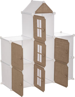 Opberg kasteel Jute - Kast - Opberger - H109 - Opvouwbaar - 7 vaks