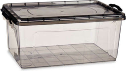 Opbergbak met Deksel Antraciet Plastic 22 L 32 x 20,5 x 50 cm (6 Stuks)