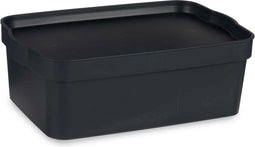 Opbergbak met Deksel Antraciet Plastic 6 L 21 x 11 x 32 cm (12 Stuks)