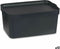 Opbergbak met Deksel Antraciet Plastic 7,5 L 21 x 14,2 x 32 cm (12 Stuks)