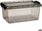 Opbergbak met Deksel Antraciet Plastic 8,5 L 24 x 16 x 37 cm (12 Stuks)