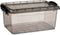 Opbergbak met Deksel Antraciet Plastic 8,5 L 24 x 16 x 37 cm (12 Stuks)