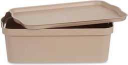 Opbergbak met Deksel Beige Plastic 14 L 29,5 x 14,5 x 45 cm (12 Stuks)