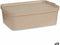 Opbergbak met Deksel Beige Plastic 14 L 29,5 x 14,5 x 45 cm (12 Stuks)