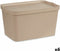 Opbergbak met Deksel Beige Plastic 24 L 29,3 x 24,5 x 45 cm (6 Stuks)