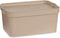 Opbergbak met Deksel Beige Plastic 7,5 L 21,5 x 14,5 x 32 cm (12 Stuks)
