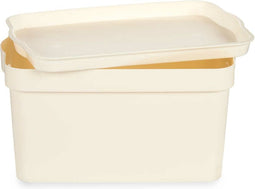 Opbergbak met Deksel Crème Plastic 2,3 L 13,5 x 11 x 20 cm (24 Stuks)