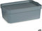 Opbergbak met Deksel Grijs Plastic 6 L (21,5 x 11 x 32 cm) (12 Stuks)