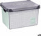 Opbergbak met Deksel Home Vierkant 22 L Grijs Plastic 29 x 23,5 x 39 cm (12 Stuks)