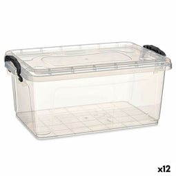 Opbergbak met Deksel Kipit TP545-1 Transparant Plastic (12 Stuks)