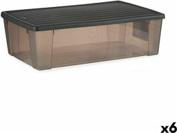 Opbergbak met Deksel Stefanplast Elegance Grijs Plastic 30 L 38,5 x 17 x 59,5 cm (6 Stuks)