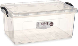 Opbergbak met Deksel Transparant Plastic 22 L 32 x 20,5 x 50 cm (6 Stuks)