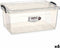 Opbergbak met Deksel Transparant Plastic 22 L 32 x 20,5 x 50 cm (6 Stuks)