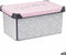 Opbergbak met Deksel Vibes Grijs Roze Plastic 10 L (22,7 x 16,5 x 34,5 cm) (12 Stuks)